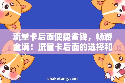 流量卡后面便捷省钱，畅游全境！流量卡后面的选择和注意事项解析