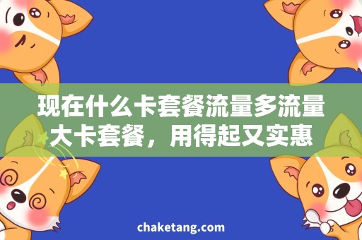 现在什么卡套餐流量多流量大卡套餐，用得起又实惠
