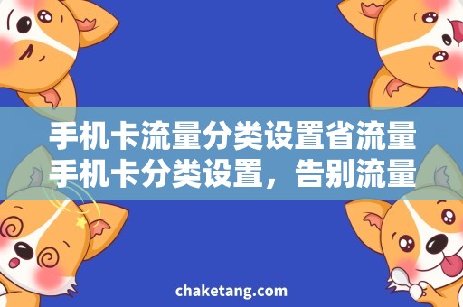 手机卡流量分类设置省流量手机卡分类设置，告别流量费烦恼