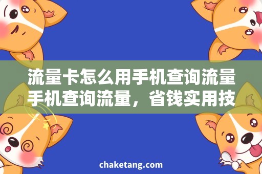 流量卡怎么用手机查询流量手机查询流量，省钱实用技巧