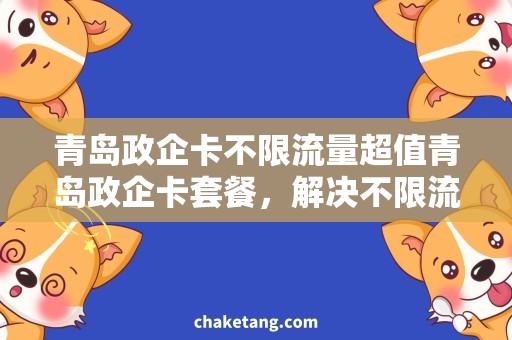 青岛政企卡不限流量超值青岛政企卡套餐，解决不限流量需求