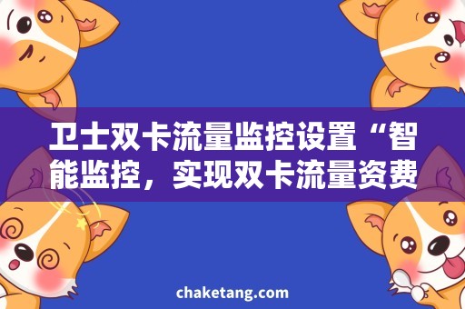 卫士双卡流量监控设置“智能监控，实现双卡流量资费精准管控”