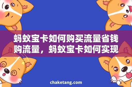 蚂蚁宝卡如何购买流量省钱购流量，蚂蚁宝卡如何实现充值和办理套餐详解