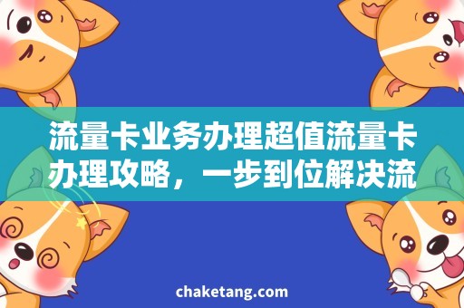 流量卡业务办理超值流量卡办理攻略，一步到位解决流量卡业务问题
