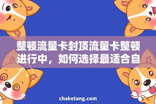 整顿流量卡封顶流量卡整顿进行中，如何选择最适合自己的套餐？