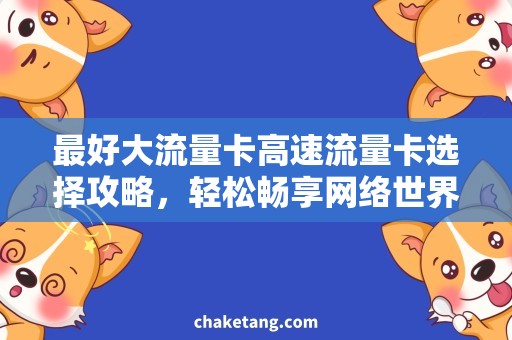 最好大流量卡高速流量卡选择攻略，轻松畅享网络世界