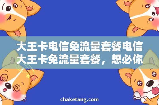 大王卡电信免流量套餐电信大王卡免流量套餐，想必你需要了解！