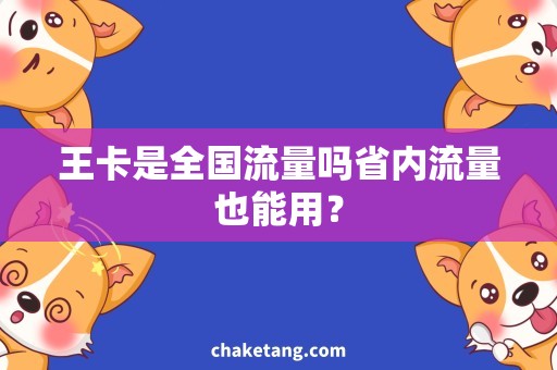 王卡是全国流量吗省内流量也能用？