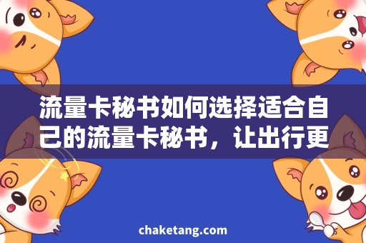 流量卡秘书如何选择适合自己的流量卡秘书，让出行更轻松舒适