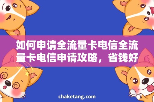 如何申请全流量卡电信全流量卡电信申请攻略，省钱好用的流量利器