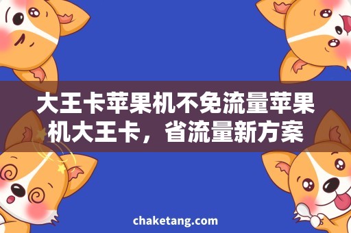 大王卡苹果机不免流量苹果机大王卡，省流量新方案