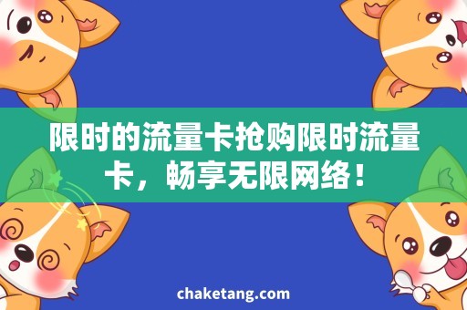 限时的流量卡抢购限时流量卡，畅享无限网络！