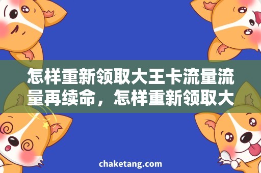 怎样重新领取大王卡流量流量再续命，怎样重新领取大王卡？