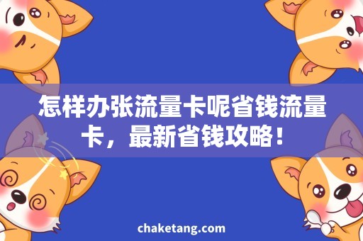 怎样办张流量卡呢省钱流量卡，最新省钱攻略！