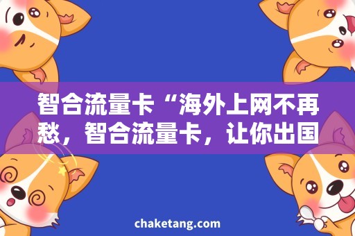智合流量卡“海外上网不再愁，智合流量卡，让你出国游轻松畅游！”