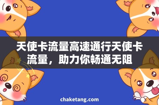 天使卡流量高速通行天使卡流量，助力你畅通无阻