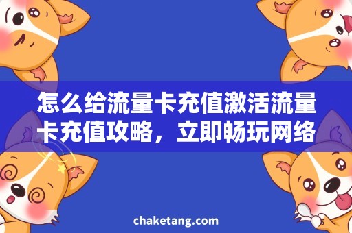 怎么给流量卡充值激活流量卡充值攻略，立即畅玩网络精彩