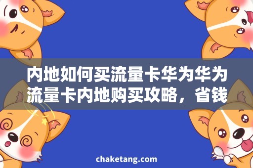 内地如何买流量卡华为华为流量卡内地购买攻略，省钱实用流量套餐怎么选？