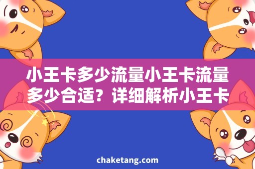 小王卡多少流量小王卡流量多少合适？详细解析小王卡流量套餐
