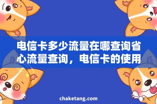 电信卡多少流量在哪查询省心流量查询，电信卡的使用量一目了然！