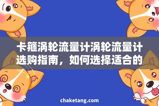 卡箍涡轮流量计涡轮流量计选购指南，如何选择适合的卡箍型号？