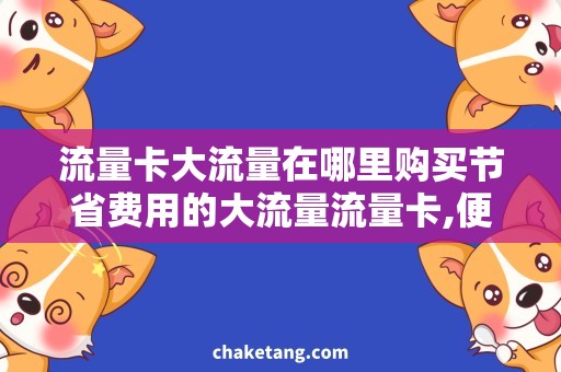 流量卡大流量在哪里购买节省费用的大流量流量卡,便捷购买攻略