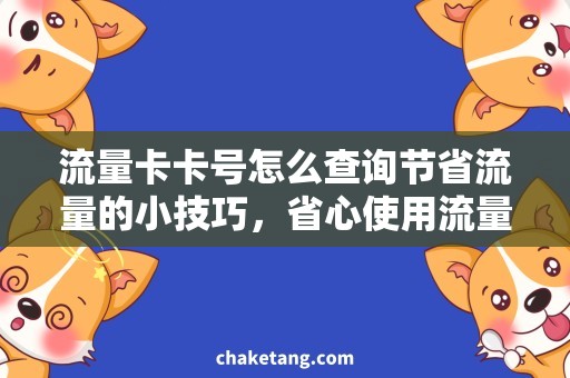 流量卡卡号怎么查询节省流量的小技巧，省心使用流量卡！