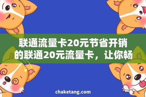 联通流量卡20元节省开销的联通20元流量卡，让你畅享快捷无限上网！