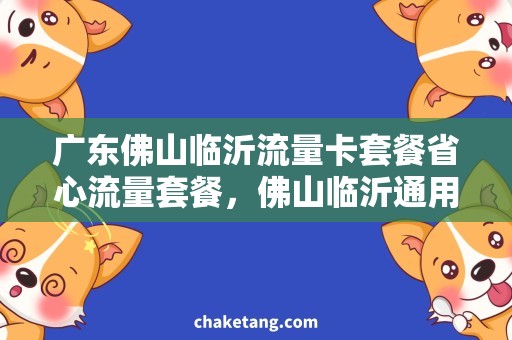 广东佛山临沂流量卡套餐省心流量套餐，佛山临沂通用，让你畅爽上网！