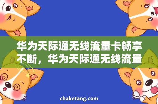 华为天际通无线流量卡畅享不断，华为天际通无线流量卡让你随时上网