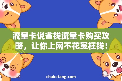 流量卡说省钱流量卡购买攻略，让你上网不花冤枉钱！