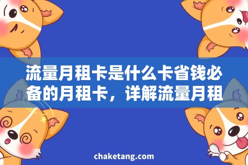 流量月租卡是什么卡省钱必备的月租卡，详解流量月租卡！