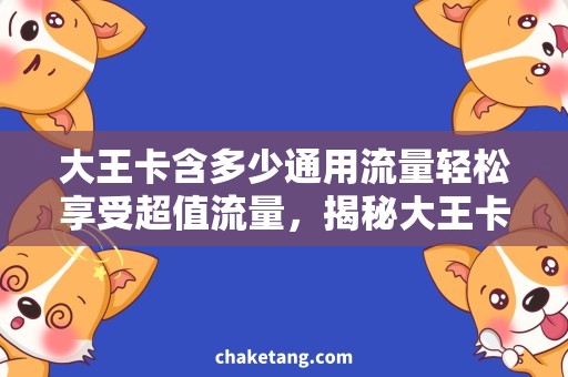 大王卡含多少通用流量轻松享受超值流量，揭秘大王卡通用流量含量