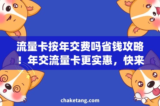 流量卡按年交费吗省钱攻略！年交流量卡更实惠，快来get！