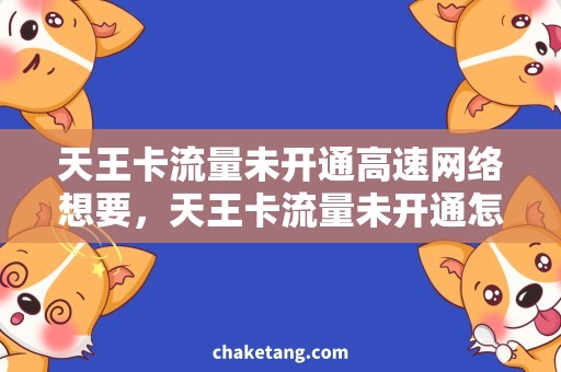 天王卡流量未开通高速网络想要，天王卡流量未开通怎么办？