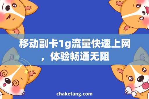 移动副卡1g流量快速上网，体验畅通无阻