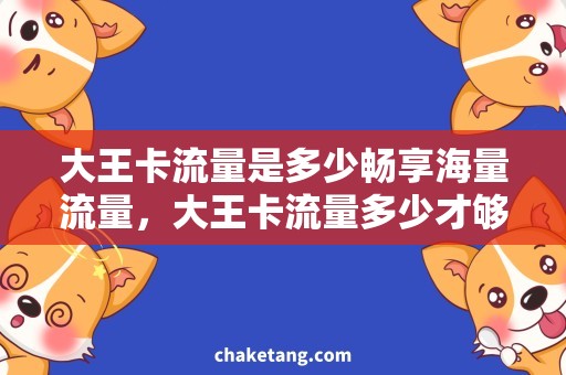 大王卡流量是多少畅享海量流量，大王卡流量多少才够用？