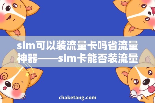 sim可以装流量卡吗省流量神器——sim卡能否装流量卡，使用方法详解！