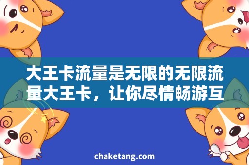 大王卡流量是无限的无限流量大王卡，让你尽情畅游互联网世界！
