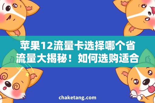 苹果12流量卡选择哪个省流量大揭秘！如何选购适合苹果12的流量卡？