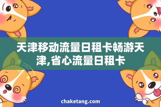 天津移动流量日租卡畅游天津,省心流量日租卡