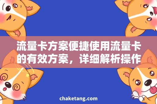 流量卡方案便捷使用流量卡的有效方案，详细解析操作技巧