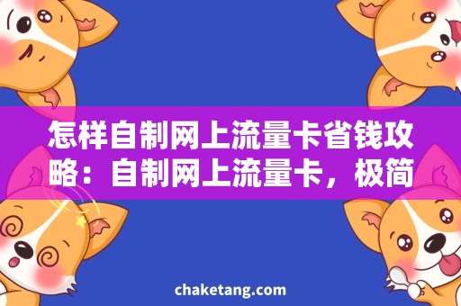 怎样自制网上流量卡省钱攻略：自制网上流量卡，极简操作！