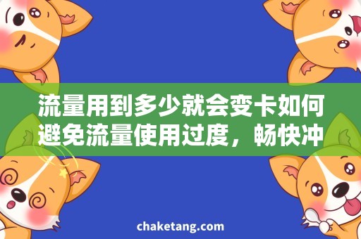 流量用到多少就会变卡如何避免流量使用过度，畅快冲浪不再卡顿