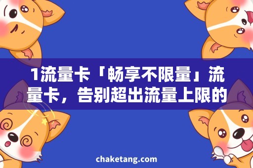 1流量卡「畅享不限量」流量卡，告别超出流量上限的烦恼！