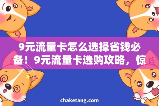 9元流量卡怎么选择省钱必备！9元流量卡选购攻略，惊喜揭秘！