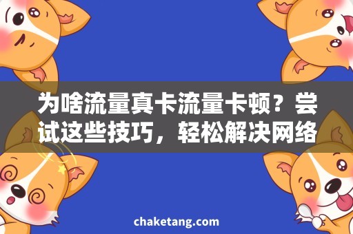 为啥流量真卡流量卡顿？尝试这些技巧，轻松解决网络卡顿问题！