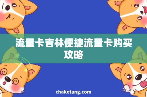 流量卡吉林便捷流量卡购买攻略