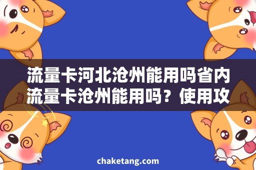 流量卡河北沧州能用吗省内流量卡沧州能用吗？使用攻略请看