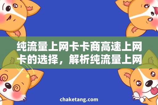 纯流量上网卡卡商高速上网卡的选择，解析纯流量上网卡市场